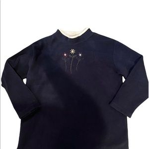 Vtg Top Stitch Morning Sun Sz L Crew Neck Sweatshirt Flowers Buttons